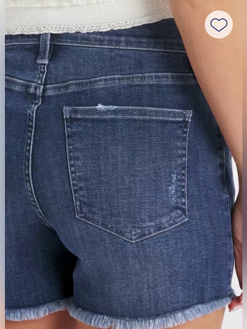 Cosmic Blue Love Dani Short, High-Waist Dark Blue Denim Shorts with Raw Hem - Picture 5 of 9